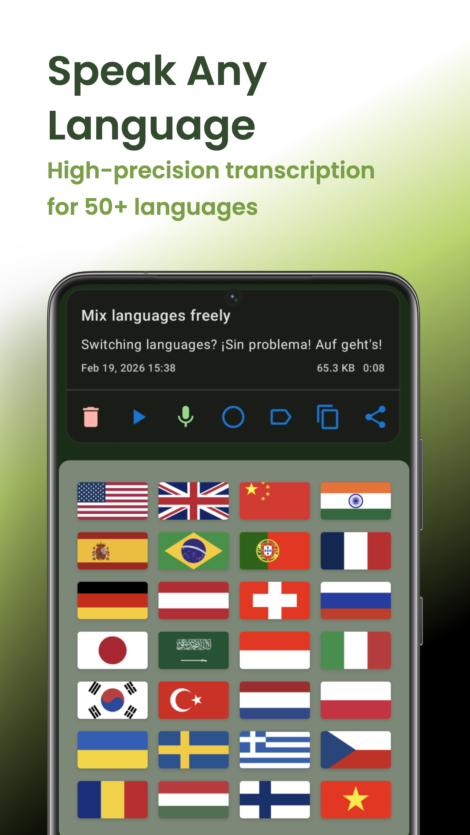 50+ languages supported